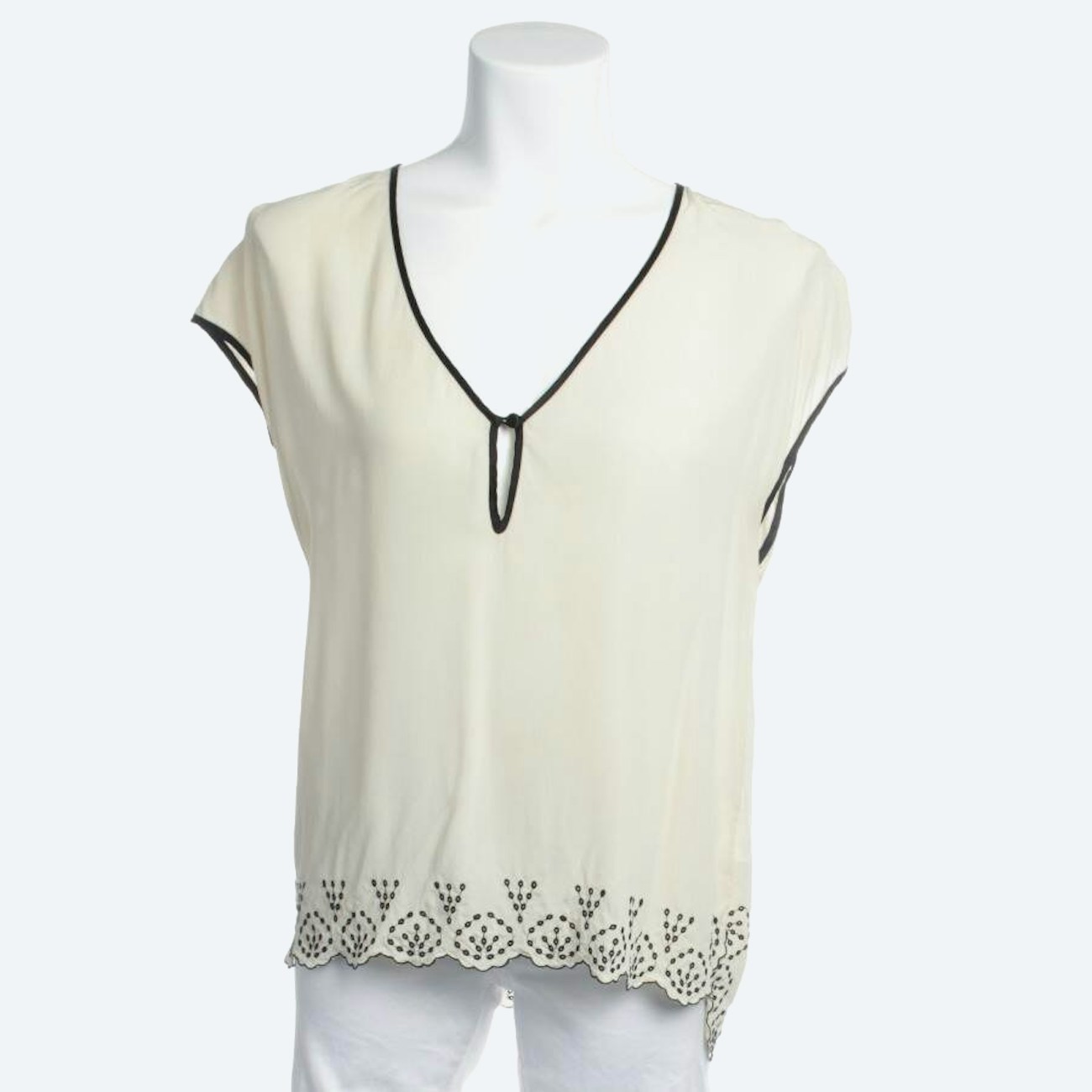 Image 1 of Silk Blouse M Beige in color White | Vite EnVogue