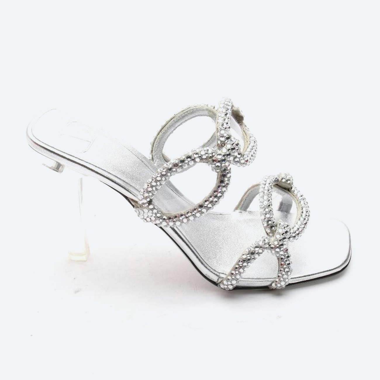 Image 1 of Heeled Sandals EUR 36 Silver in color Metallic | Vite EnVogue