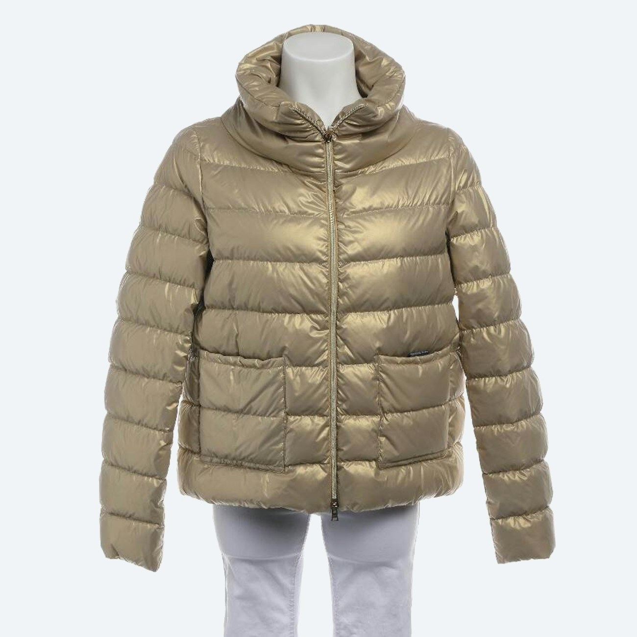 Image 1 of Quilted Jacket 40 Gold in color Metallic | Vite EnVogue
