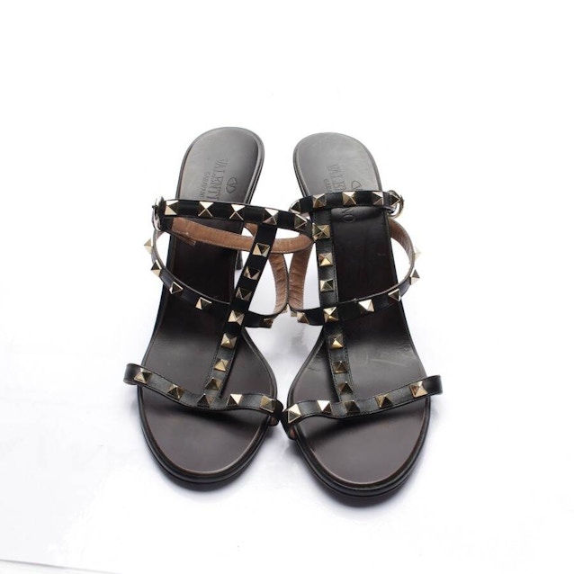 Rockstud Heeled Sandals EUR 40 Black | Vite EnVogue