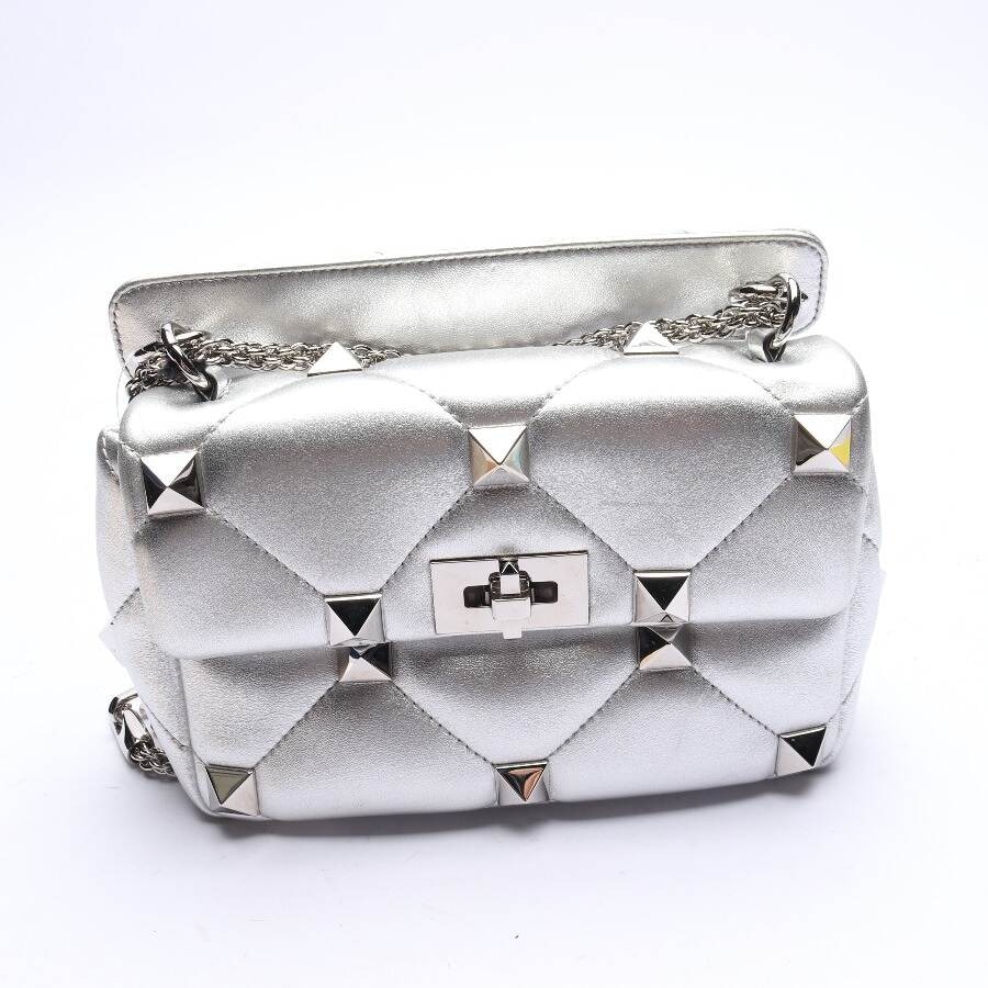 Image 1 of Rockstud Shoulder Bag Silver in color Metallic | Vite EnVogue