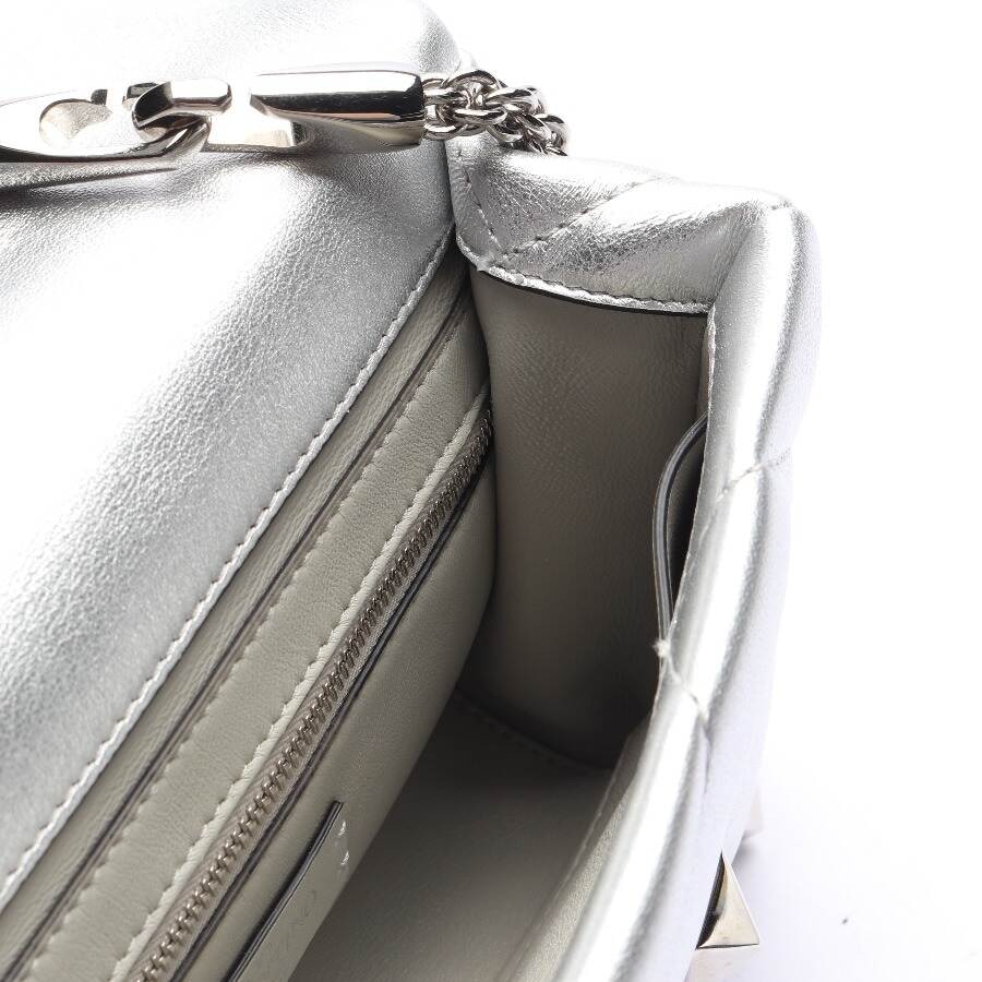 Image 5 of Rockstud Shoulder Bag Silver in color Metallic | Vite EnVogue