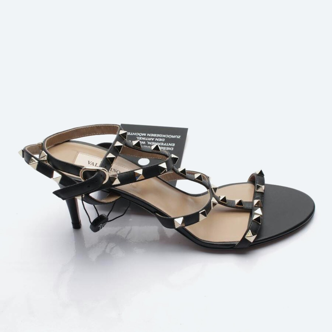 Image 1 of Rockstud Heeled Sandals EUR 39.5 Black in color Black | Vite EnVogue