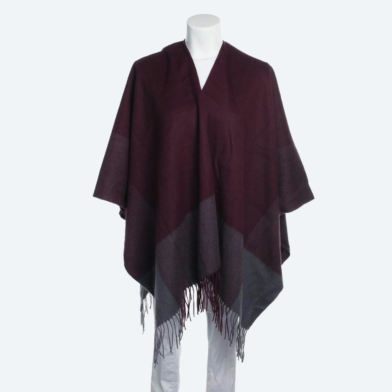 Image 1 of Wool Poncho One Size Bordeaux in color Red | Vite EnVogue
