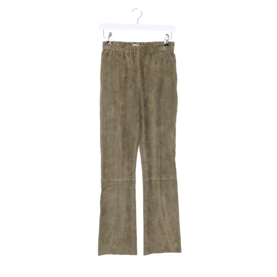 Image 1 of Leather Pants L Olive Green in color Green | Vite EnVogue