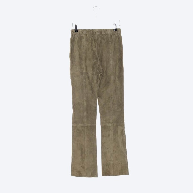 Image 2 of Leather Pants L Olive Green in color Green | Vite EnVogue