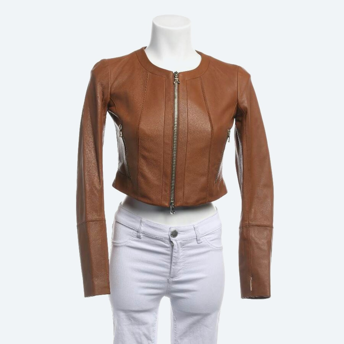 Image 1 of LeatherJacket 34 Light Brown in color Brown | Vite EnVogue