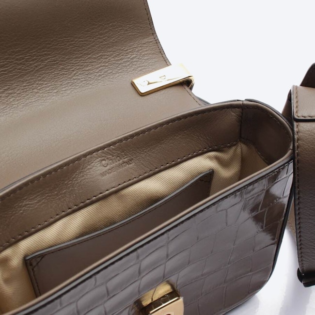 Image 5 of Croc-Embossed Mini C Handbag Dark Brown in color Brown | Vite EnVogue
