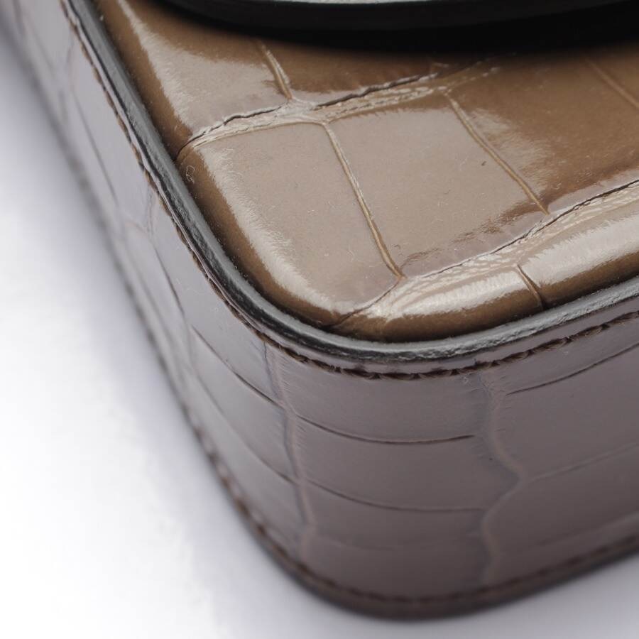 Image 6 of Croc-Embossed Mini C Handbag Dark Brown in color Brown | Vite EnVogue
