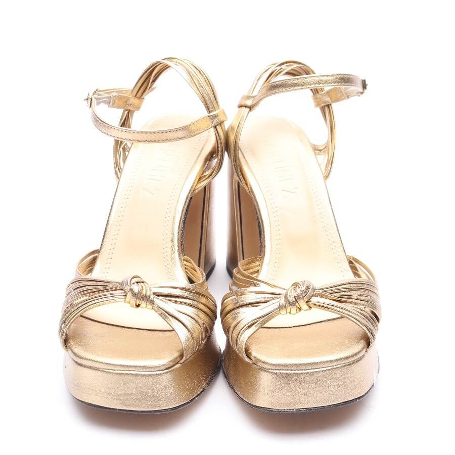 Image 2 of Heeled Sandals EUR 37 Gold in color Metallic | Vite EnVogue