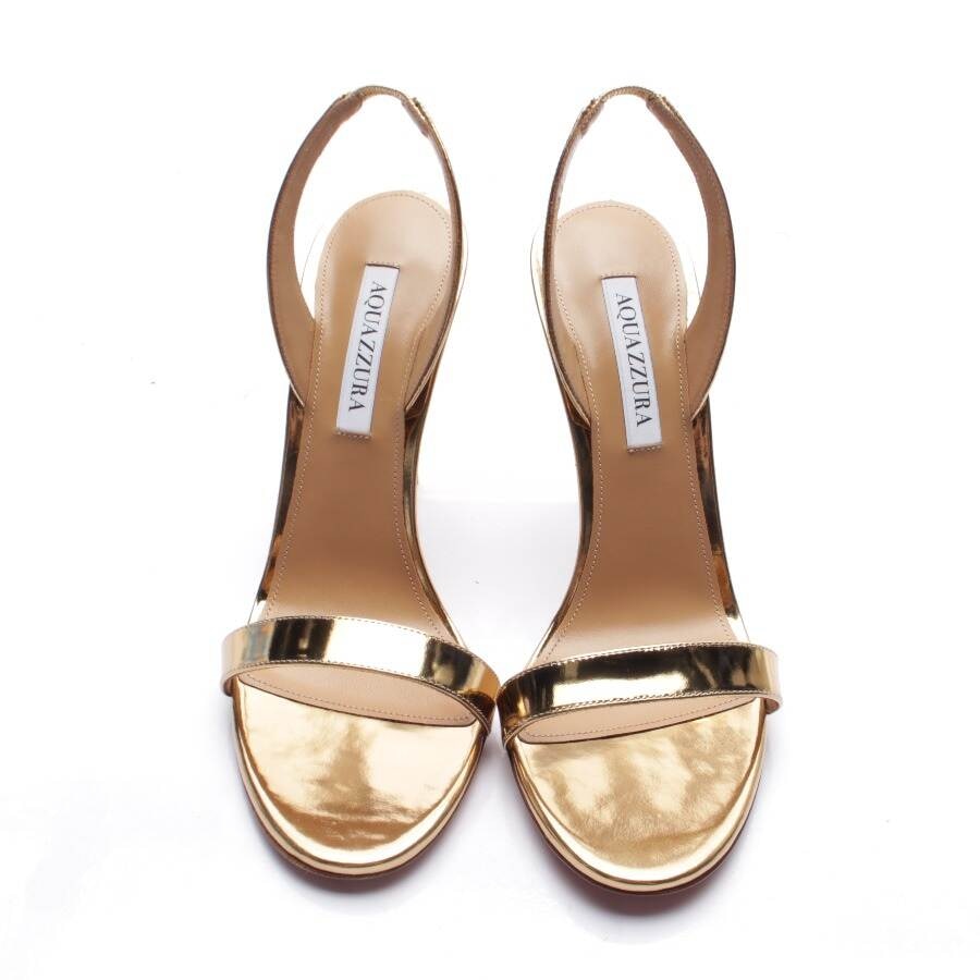 Image 2 of Heeled Sandals EUR 40.5 Gold in color Metallic | Vite EnVogue