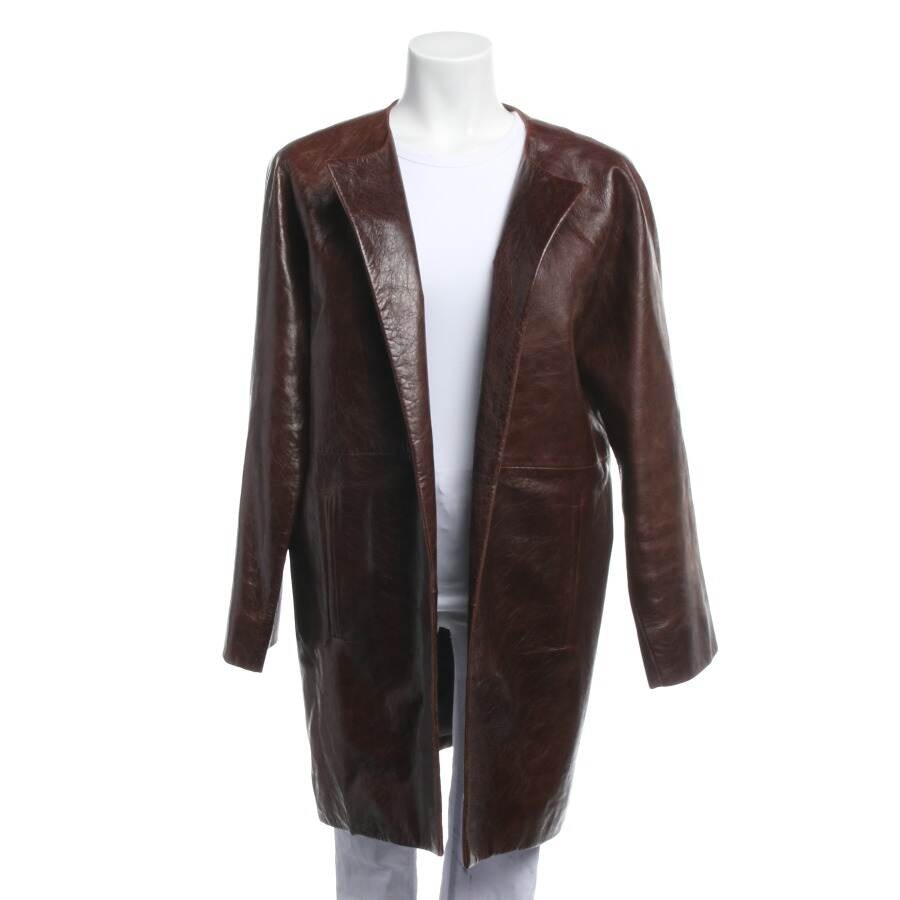Image 1 of Leather Coat 34 Brown in color Brown | Vite EnVogue