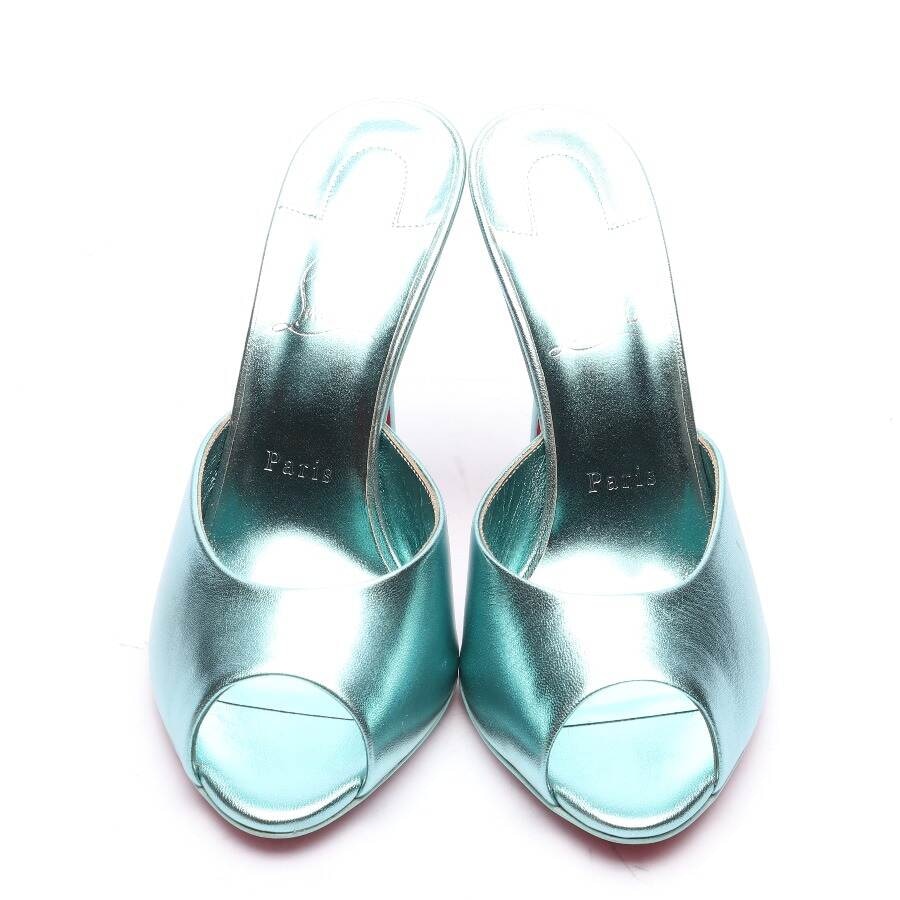 Image 2 of Heeled Sandals EUR 39.5 Turquoise in color Blue | Vite EnVogue