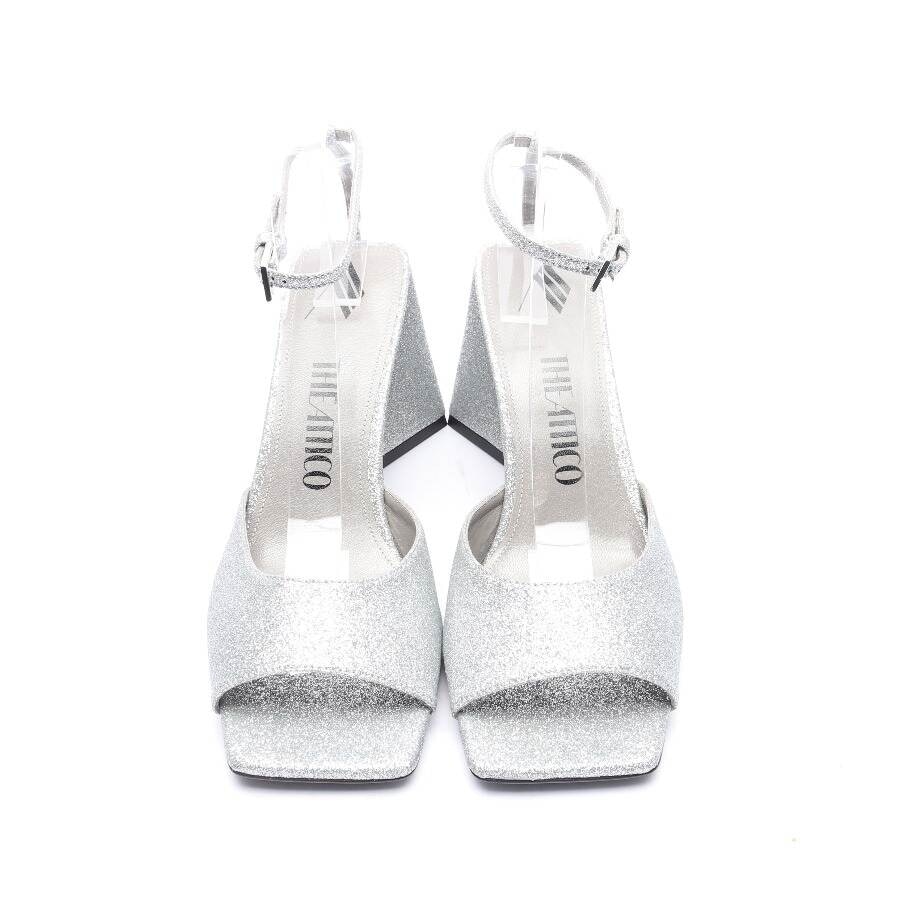 Image 2 of Heeled Sandals EUR 40.5 Silver in color Metallic | Vite EnVogue