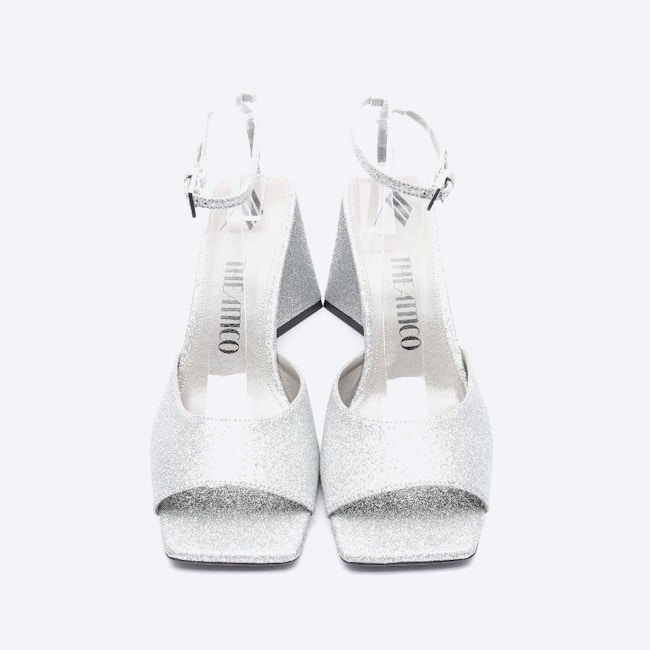 Image 2 of Heeled Sandals EUR 40.5 Silver in color Metallic | Vite EnVogue