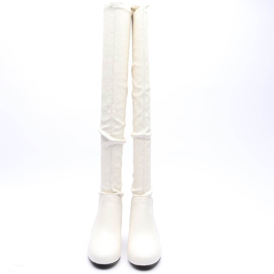 Image 2 of Overknee Boots EUR 36 Beige in color White | Vite EnVogue