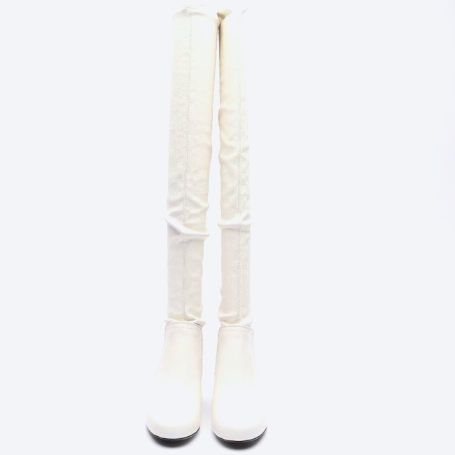 Image 2 of Overknee Boots EUR 36 Beige in color White | Vite EnVogue