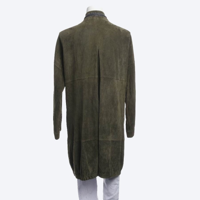 Image 2 of Leather Coat 40 Green in color Green | Vite EnVogue