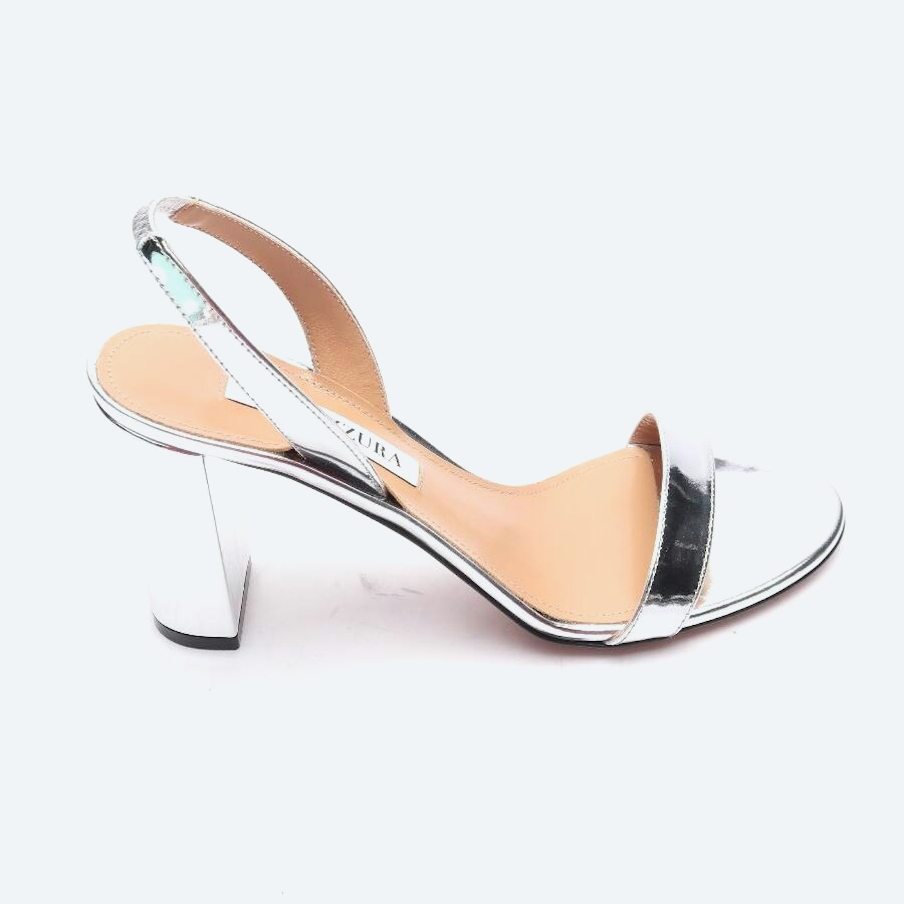 Image 1 of Heeled Sandals EUR 37.5 Silver in color Metallic | Vite EnVogue