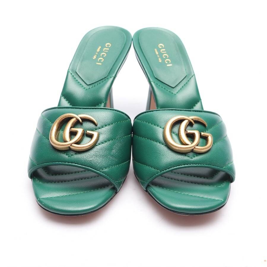 Image 2 of Heeled Sandals EUR 35.5 Dark Green in color Green | Vite EnVogue