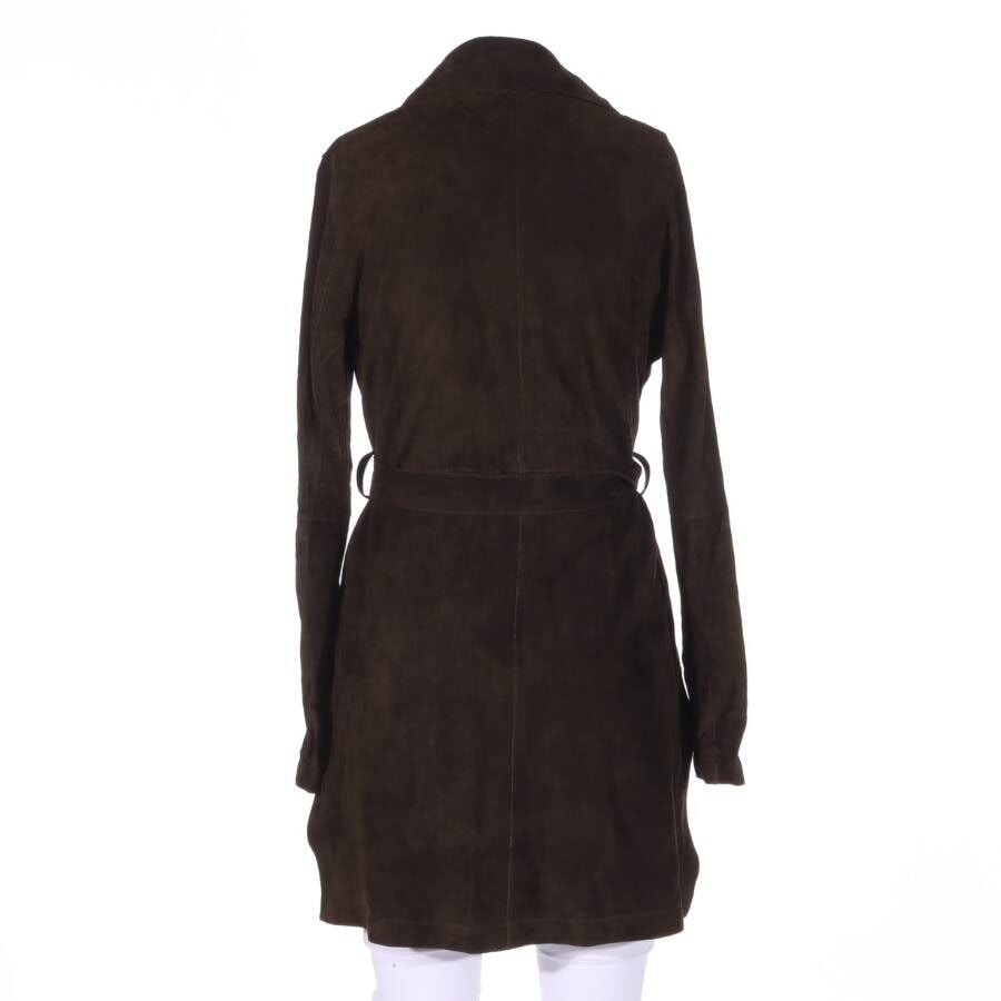 Image 2 of Leather Coat 34 Dark Brown in color Brown | Vite EnVogue