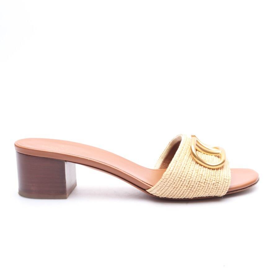 Image 1 of V-Logo Heeled Sandals EUR 40 Light Brown in color Brown | Vite EnVogue