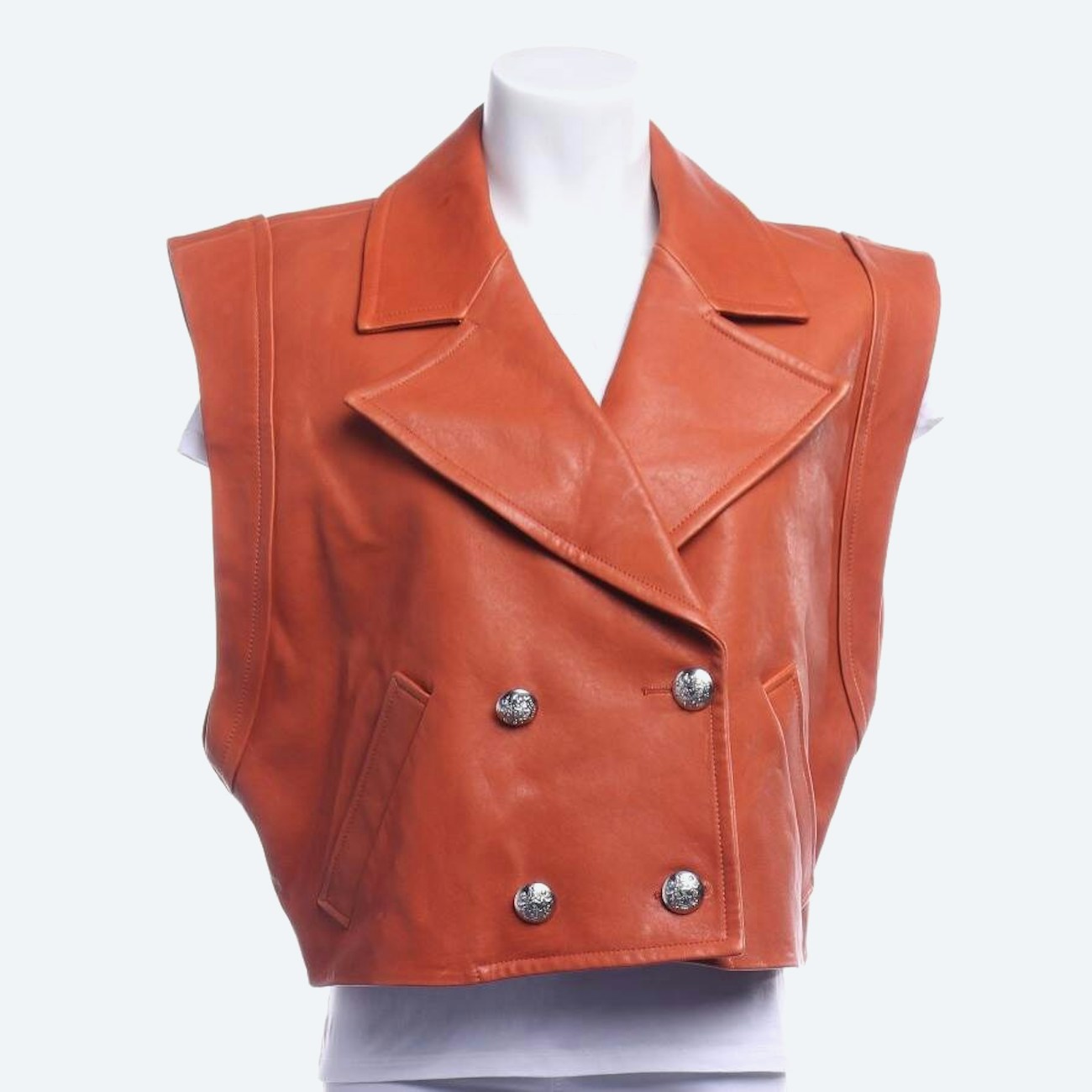 Image 1 of Leather Vest 46 Brown in color Brown | Vite EnVogue