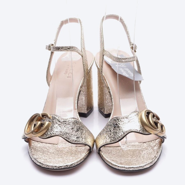 Image 2 of Heeled Sandals EUR 35 Gold in color Metallic | Vite EnVogue