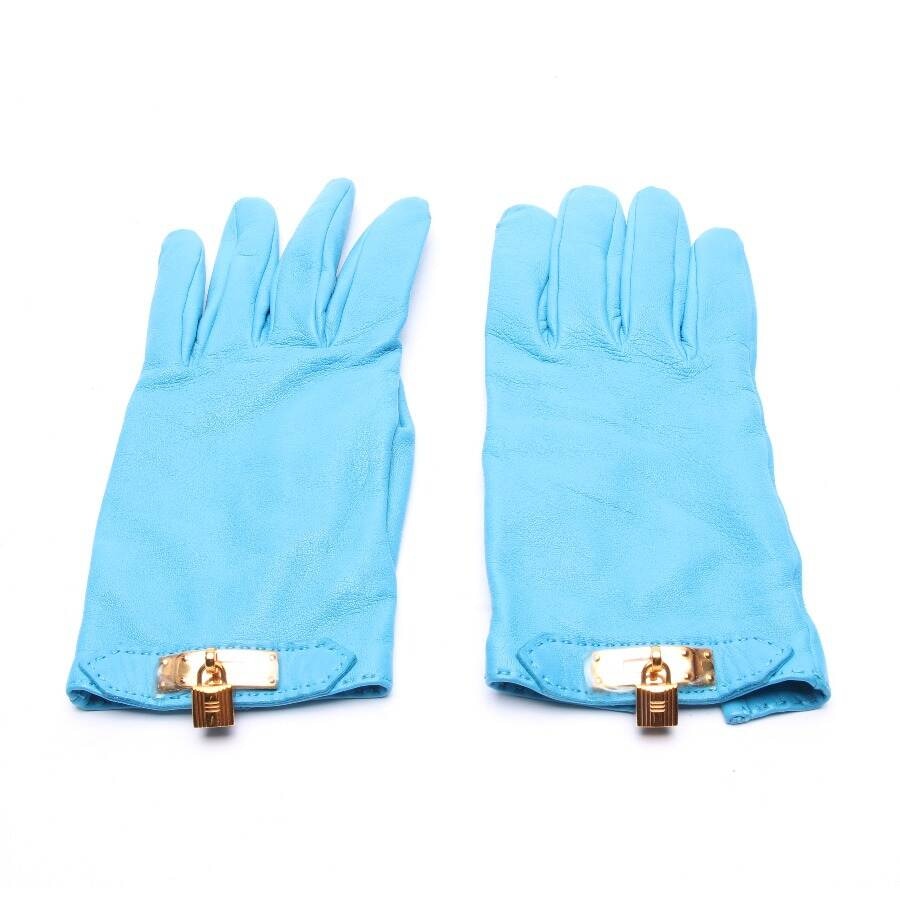 Image 1 of Leather Gloves Light Blue in color Blue | Vite EnVogue