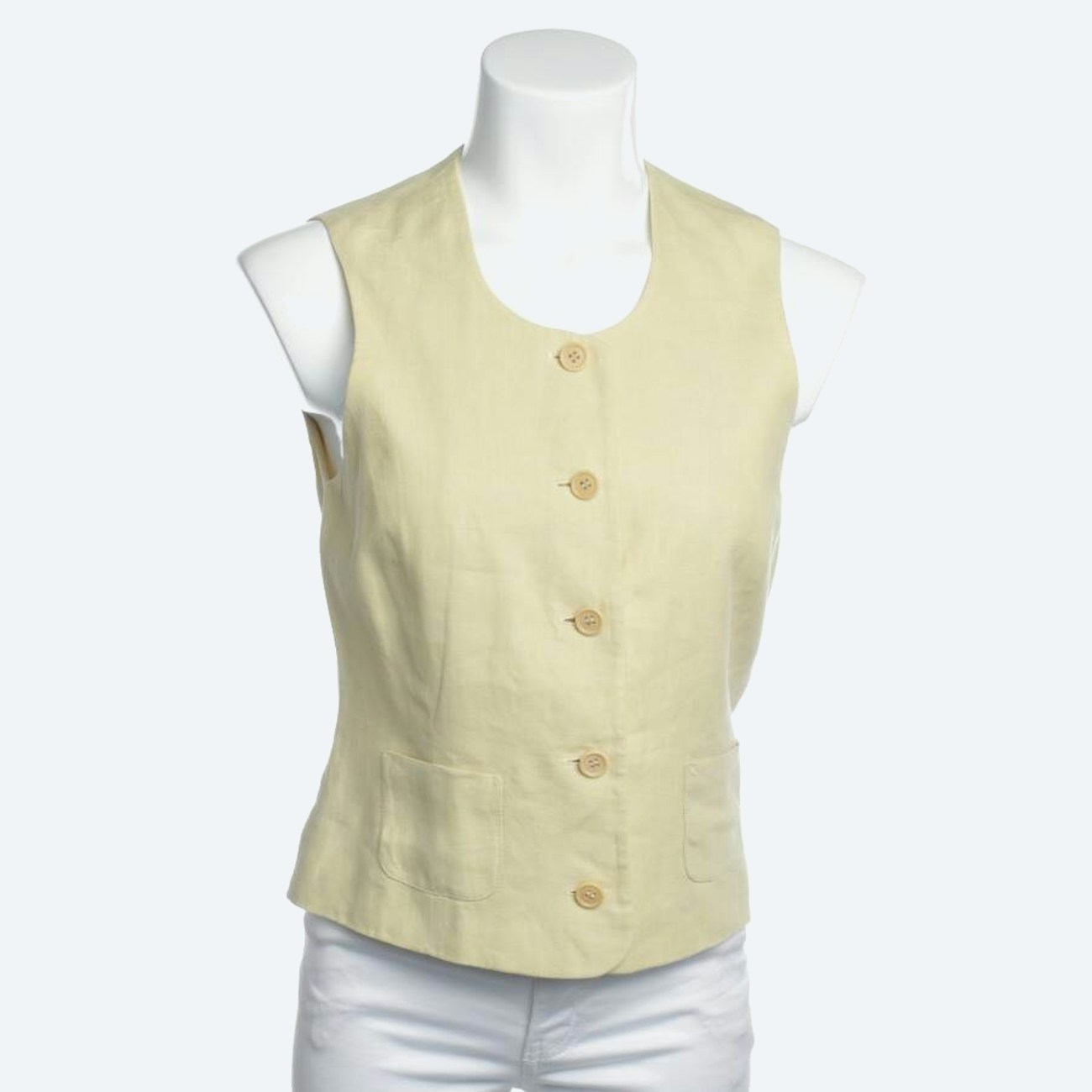 Image 1 of Linen Vest 38 Yellow in color Yellow | Vite EnVogue