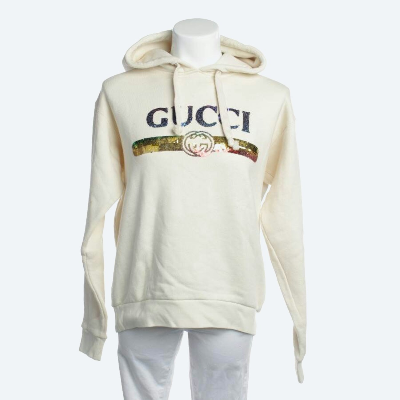 Image 1 of Hooded Sweatshirt XS Cream in color White | Vite EnVogue