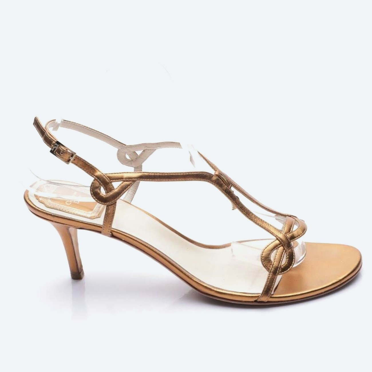 Image 1 of Heeled Sandals EUR 42 Gold in color Metallic | Vite EnVogue