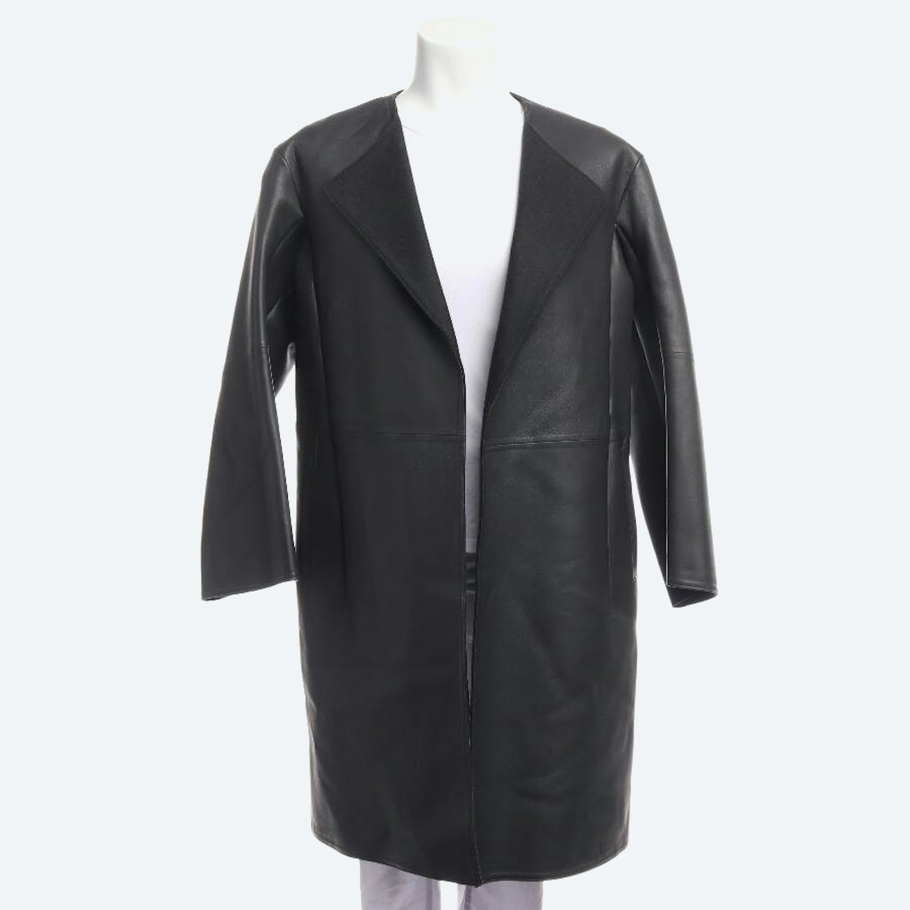 Image 1 of Leather Coat 40 Gray in color Gray | Vite EnVogue