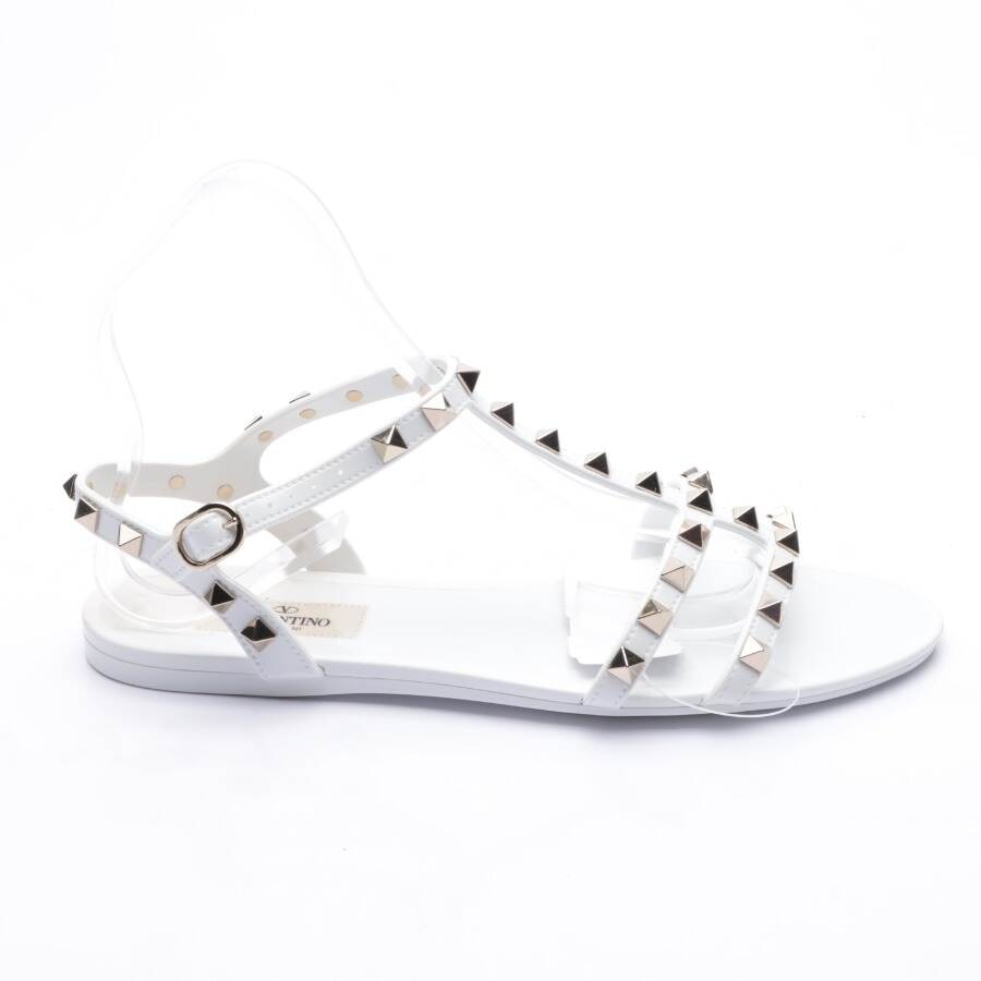 Image 1 of Rockstud Strappy Sandals EUR 37 White in color White | Vite EnVogue