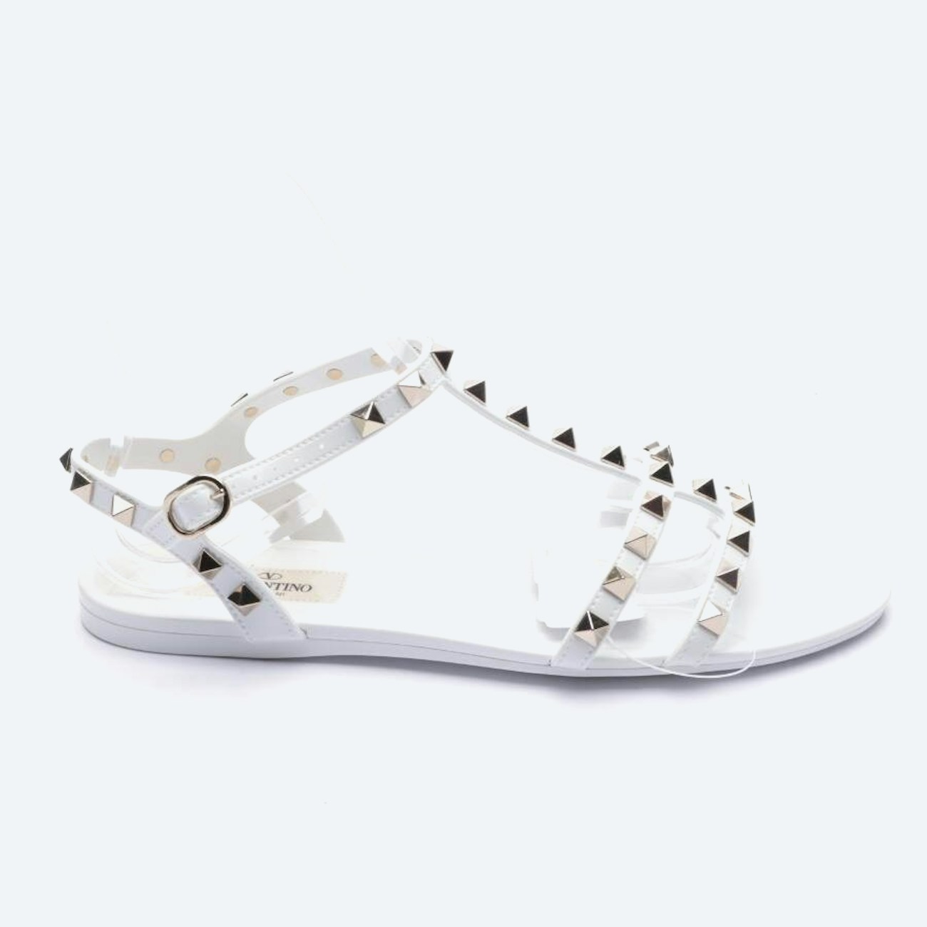 Image 1 of Rockstud Strappy Sandals EUR 37 White in color White | Vite EnVogue