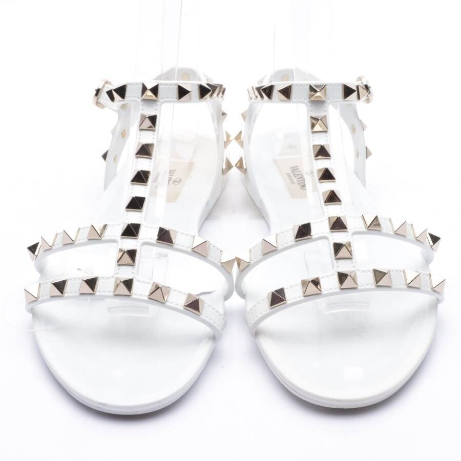 Image 2 of Rockstud Strappy Sandals EUR 37 White in color White | Vite EnVogue