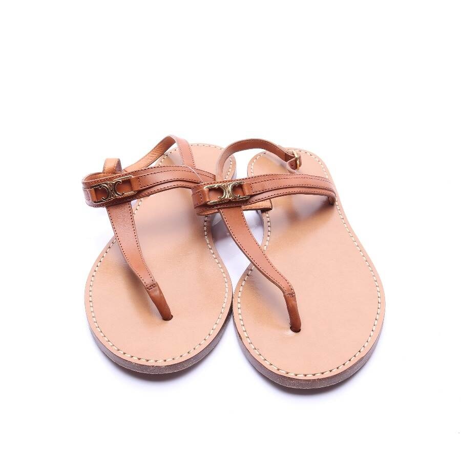 Image 2 of Triomphe Strappy Sandals EUR 39 Light Brown in color Brown | Vite EnVogue