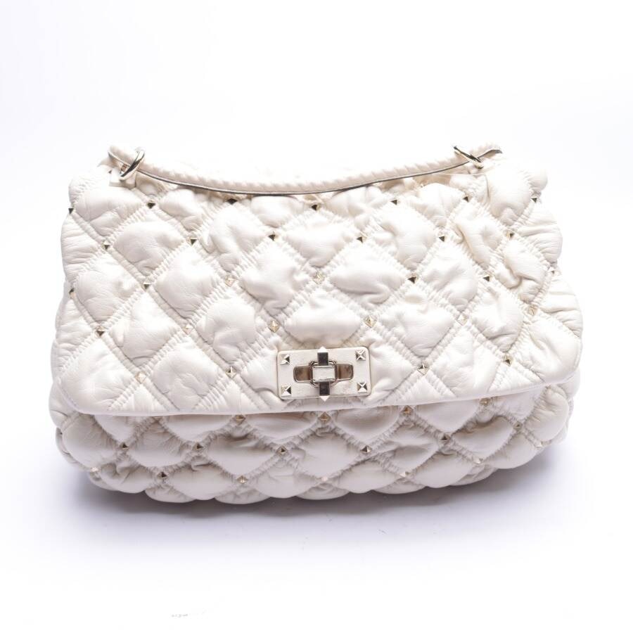 Image 1 of Rockstud Shoulder Bag Beige in color White | Vite EnVogue