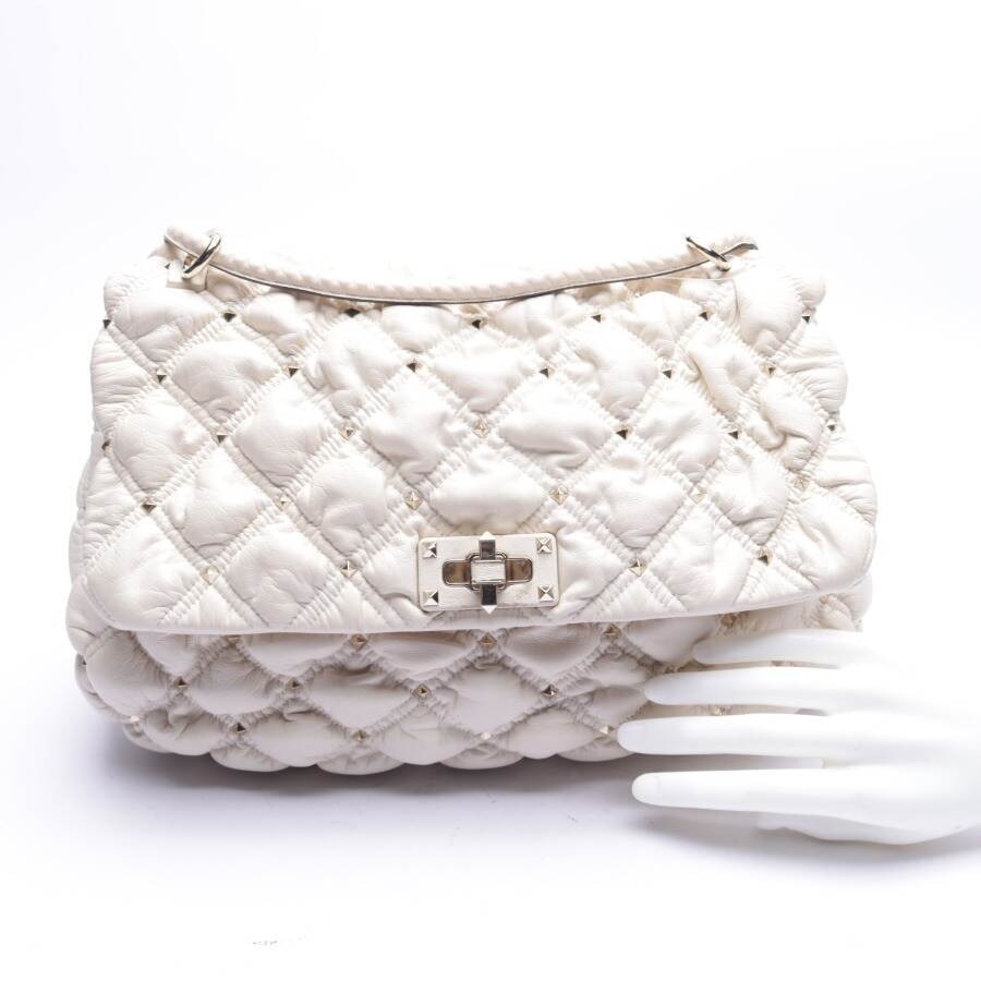 Image 4 of Rockstud Shoulder Bag Beige in color White | Vite EnVogue