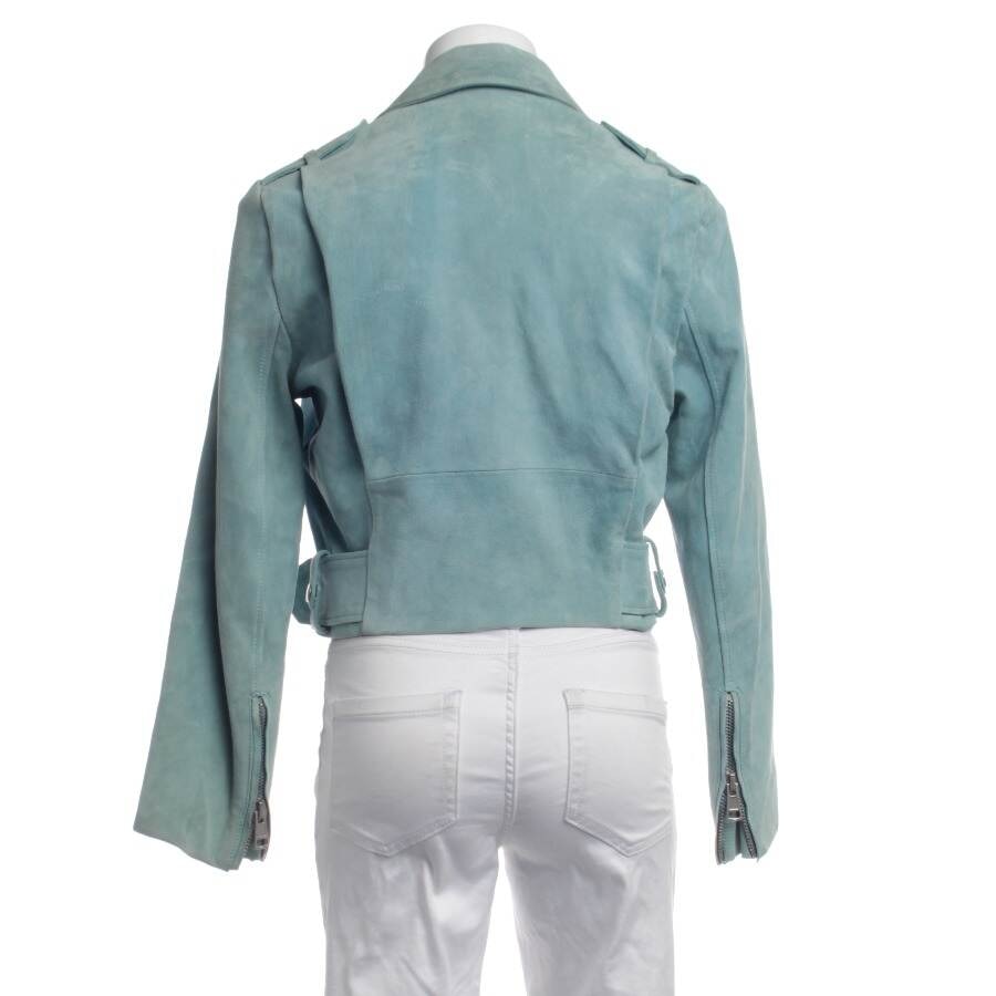 Image 2 of LeatherJacket 40 Turquoise in color Blue | Vite EnVogue
