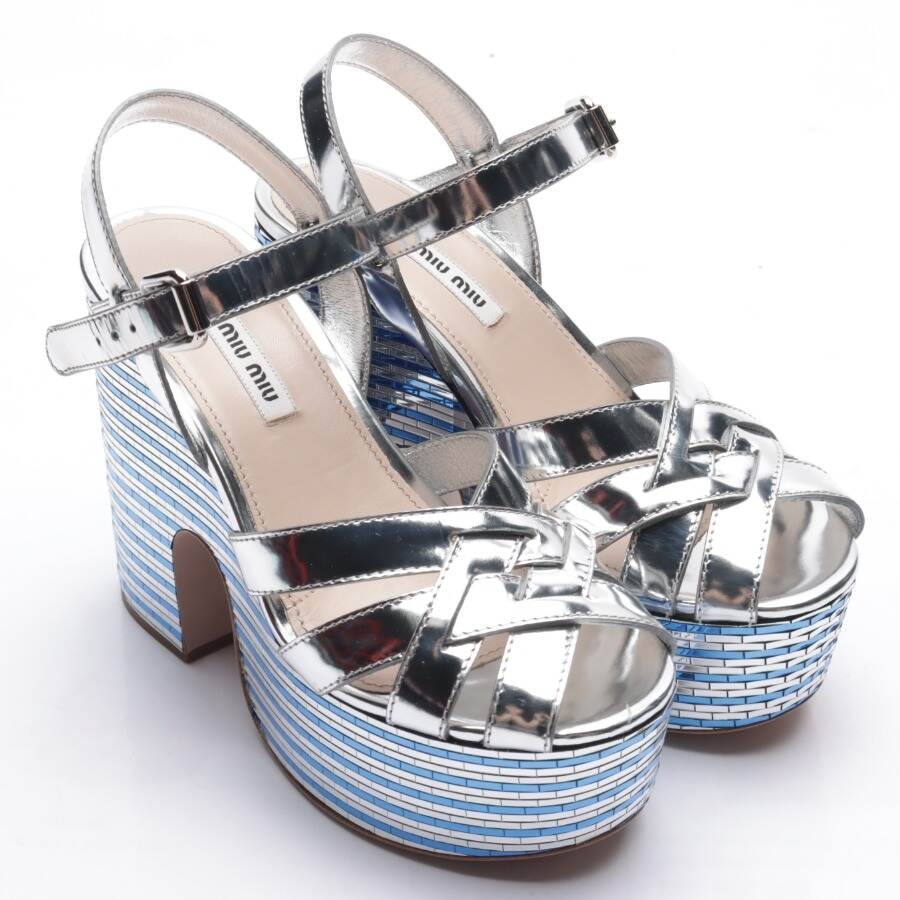 Image 1 of Heeled Sandals EUR38 Silver in color Metallic | Vite EnVogue