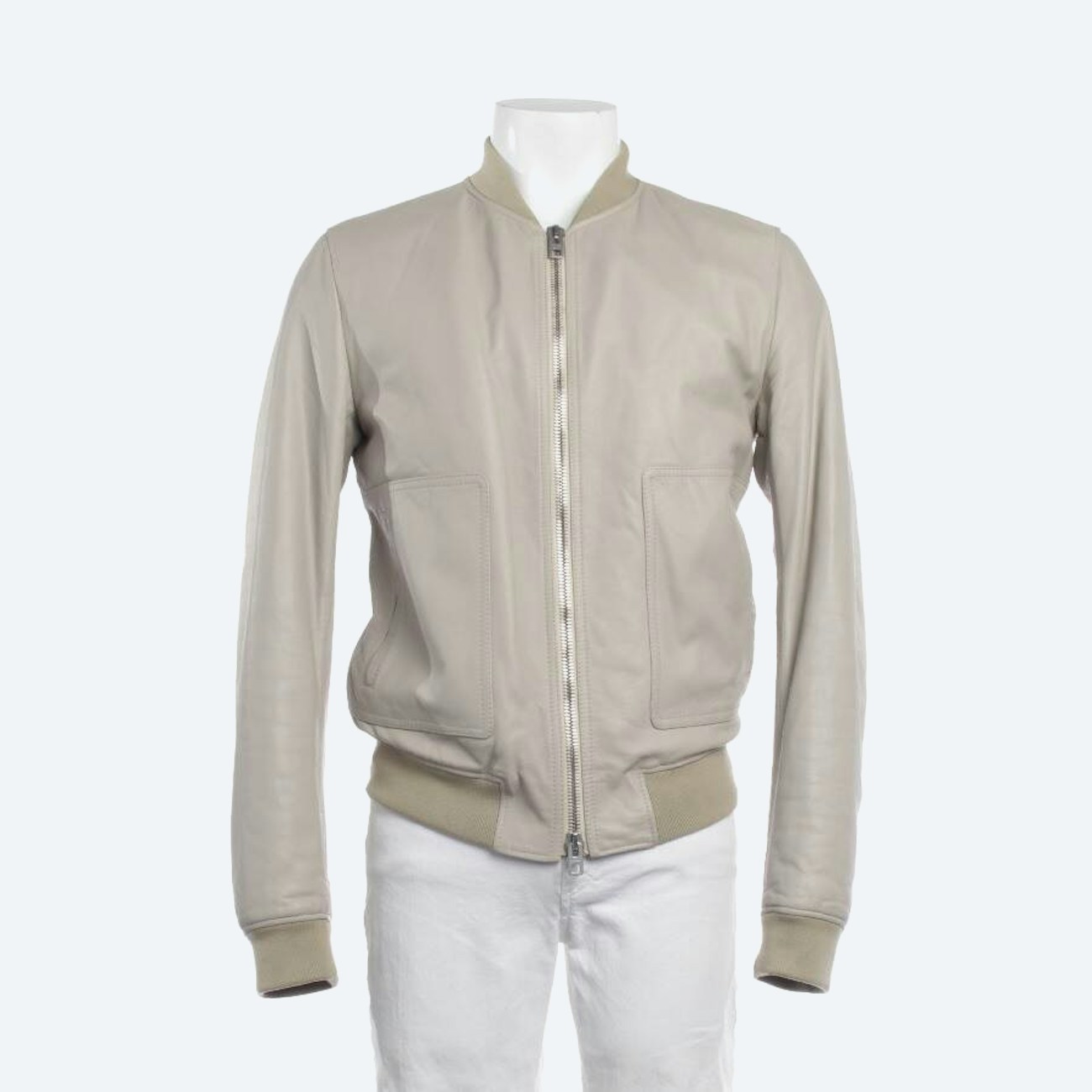 Image 1 of Leather Jacket S Beige in color White | Vite EnVogue