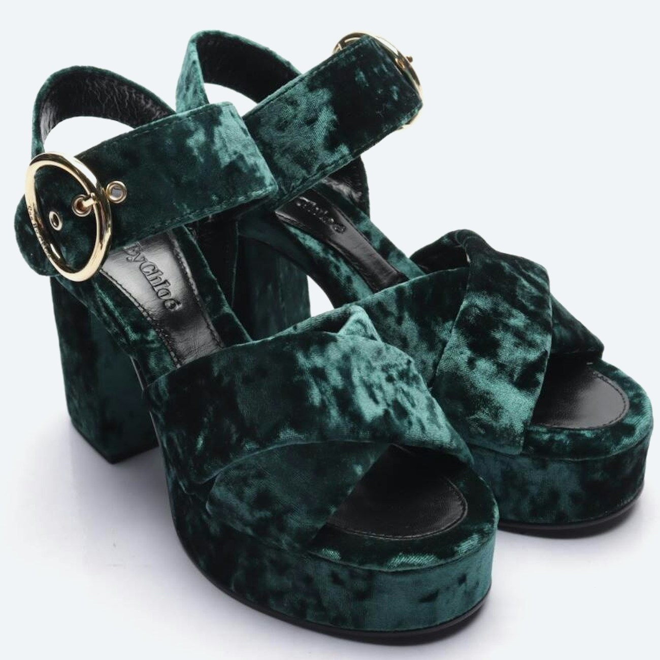Image 1 of Heeled Sandals EUR 37 Green in color Green | Vite EnVogue