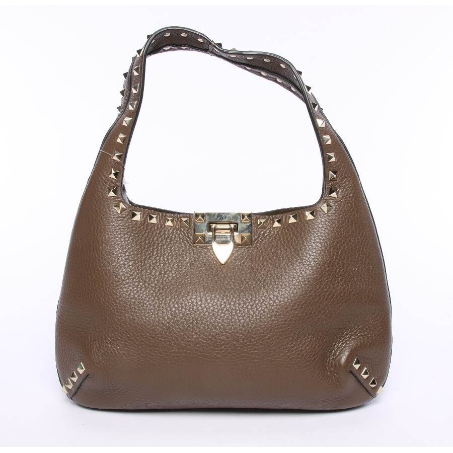 Image 1 of Rockstud Shoulder Bag Brown in color Brown | Vite EnVogue