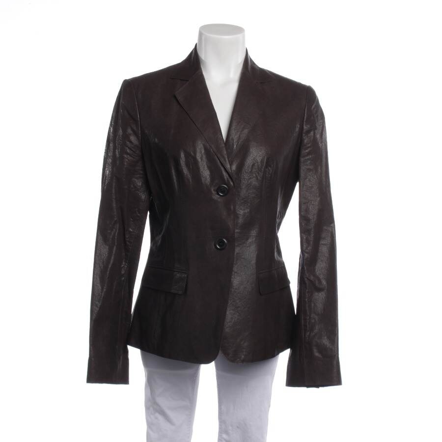 Image 1 of LeatherJacket 42 Dark Brown in color Brown | Vite EnVogue