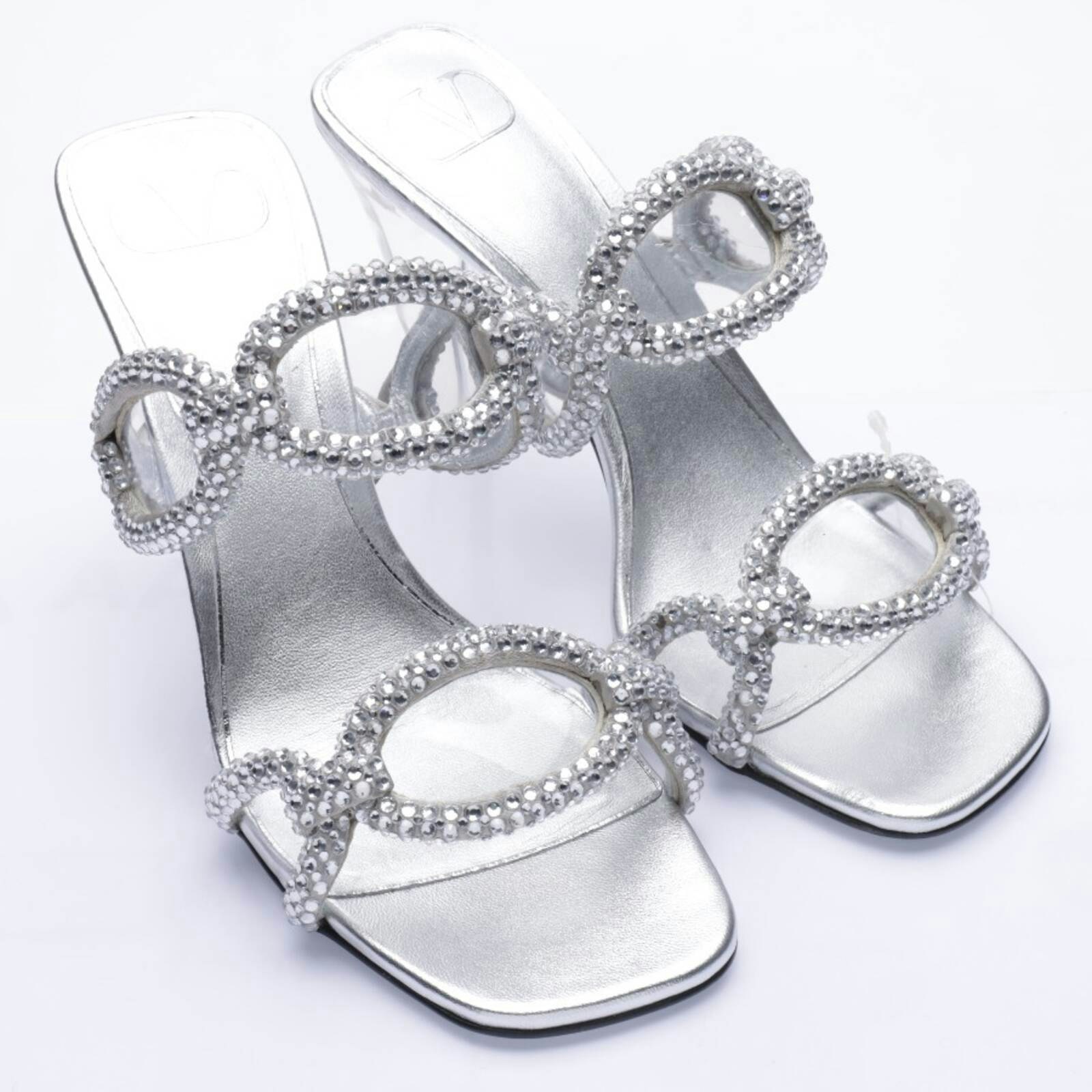 Image 1 of Heeled Sandals EUR 36 Silver in color Metallic | Vite EnVogue