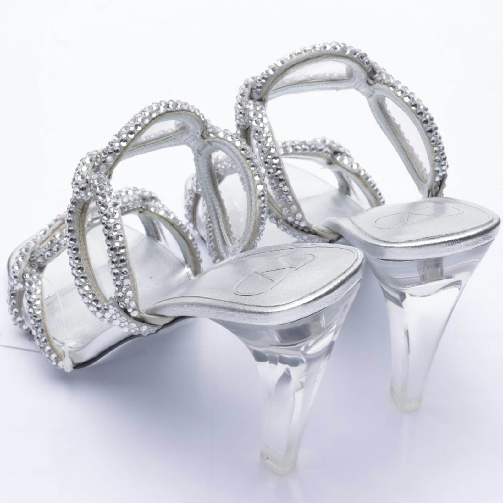 Image 2 of Heeled Sandals EUR 36 Silver in color Metallic | Vite EnVogue