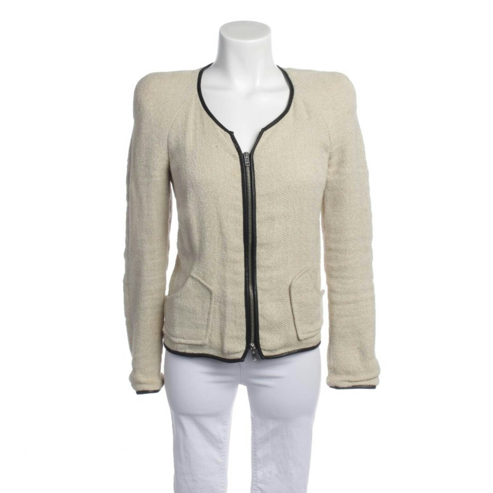 Image 1 of Mid-Season Jacket 36 Beige in color White | Vite EnVogue