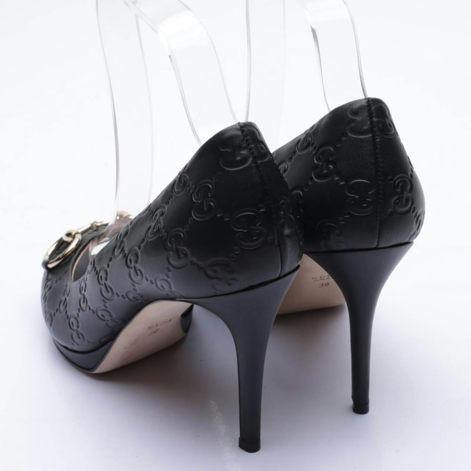 Image 2 of Horsebit Peep Toes EUR38 Black in color Black | Vite EnVogue