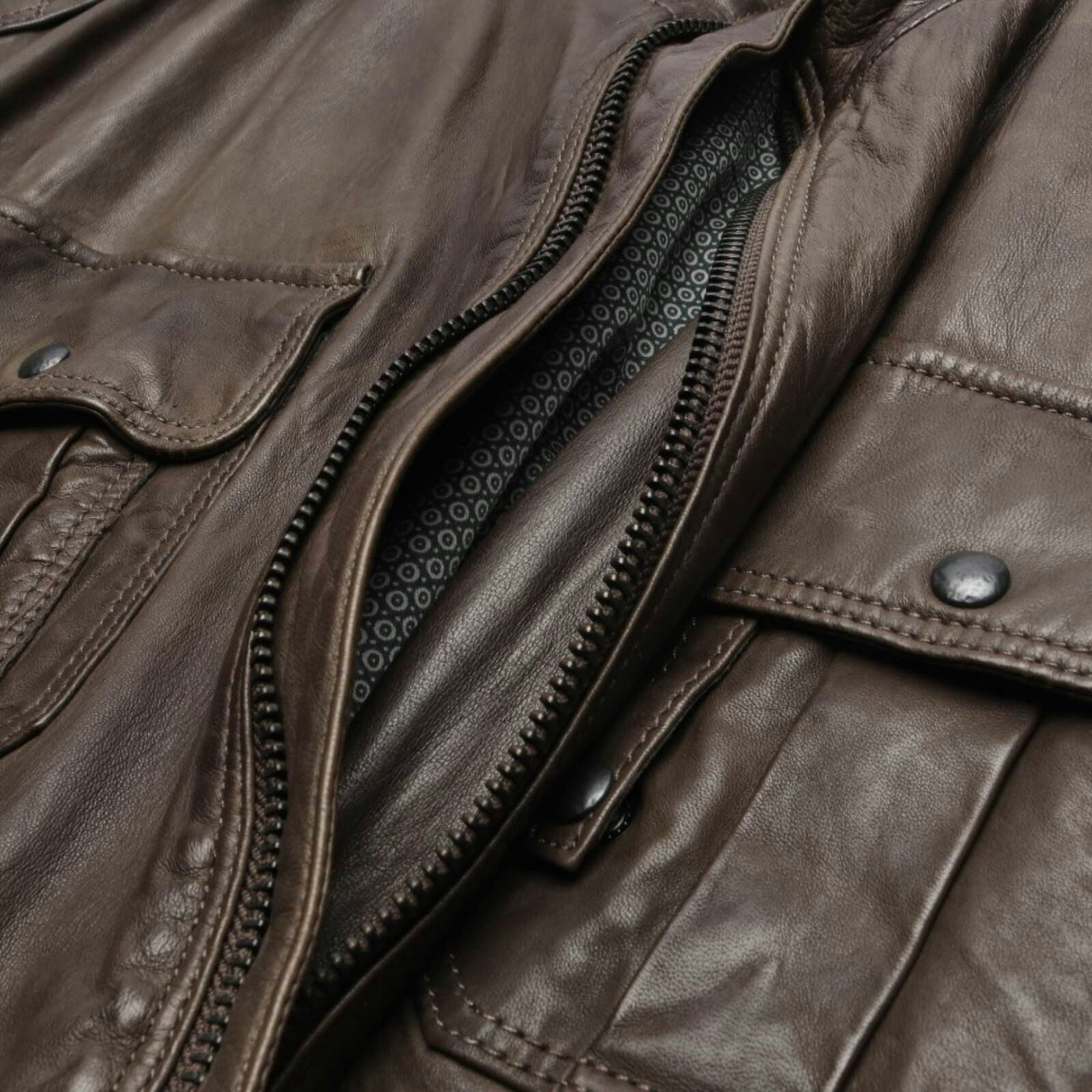 Image 3 of Leather Jacket 52 Dark Brown in color Brown | Vite EnVogue